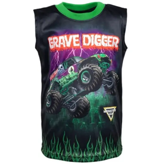 Monster Jam Graphic T-Shirt Tank Top Mesh Shorts 3 Piece Outfit Set  image {3}