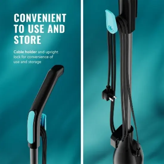 PurSteam ScrubMaster Steam Mop with Dual Scrubbing Head, LED Headlights, Adjustable Steam Control, Anti-Slip Swivel Head, Cable Holder & Upright Lock image {11}