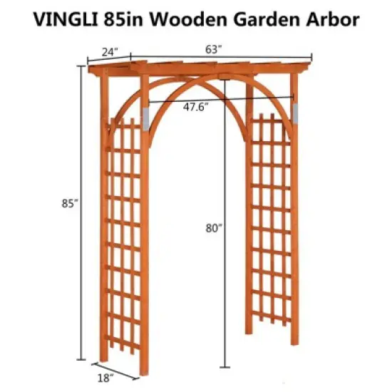 Karl Home 62.99'' W x 23.62'' D Teak Outdoor Solid Wood Arbor image {1}