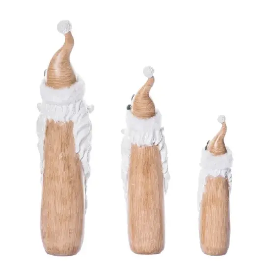 Transpac Set of 3 Resin Santa Statuettes - Festive Christmas Decorative Objects for Holiday Cheer image {2}