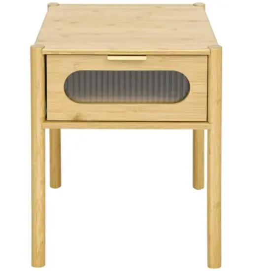 Aash 1-Drawer Environmentally Friendly Pale Yellow Finish Accent Nightstand With Storage-Maison Boucle image {2}