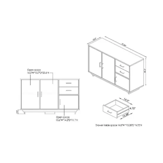 Iohomes Frakes Contemporary Buffet Table Natural Tone - HOMES: Inside + Out image {8}