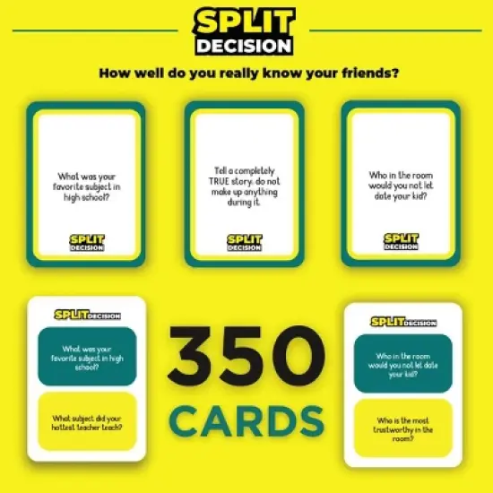 Viral Studios Split Decision Board Game: Emotional Development, Party Game for 3+ Players, Includes Cards, 30+ Minutes Play image {4}