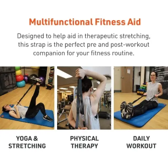 BodySport Static Stretch Strap &ndash; Durable Woven Stretch Strap with Loops for Yoga and Home Gym Exercises &ndash; For Pre- and Post-Workout Stretching &ndash; image {4}