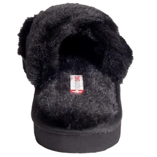 Alpine Swiss Fiona Womens Fuzzy Fluffy Faux Fur Slippers Memory Foam Indoor House Shoes image {5}