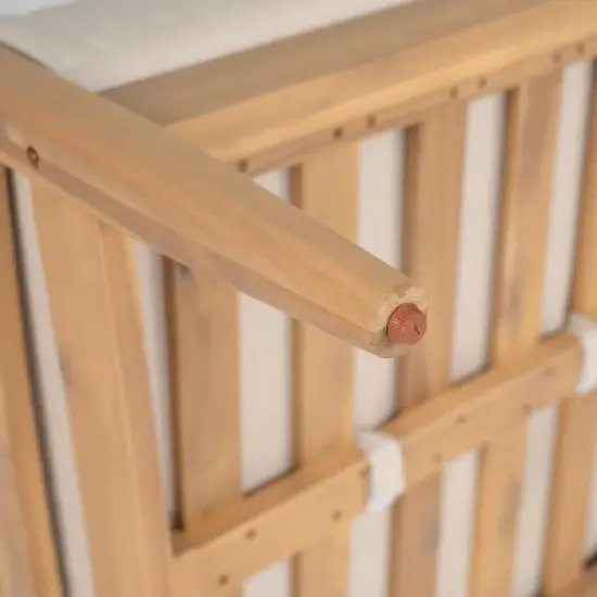 Christopher Knight Home Frode Outdoor 76" Rustic Upholstered 3-Seater Sofa with Slat Paneling image {6}