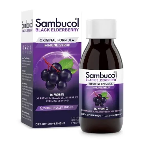 Sambucol Black Elderberry Vegan Immune Support Syrup - 4 fl oz image {7}