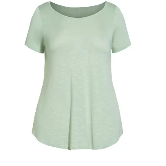 Women's Plus Size Slub Tee - mint | EVANS image {2}