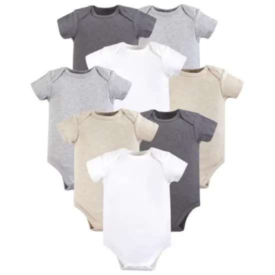 Hudson Baby Cotton Bodysuits 8pk, Heather Gray image {1}