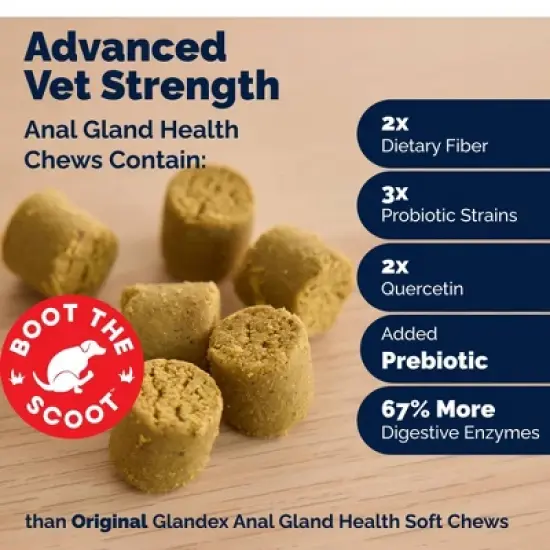 Vetnique Glandex Advanced Vet Strength Anal Gland Duck and Bacon Flavor Soft Dog Chews - 16.9oz/60ct image {4}