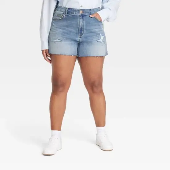 Women's High-Rise Midi Jean Shorts - Universal Thread&trade; image {5}