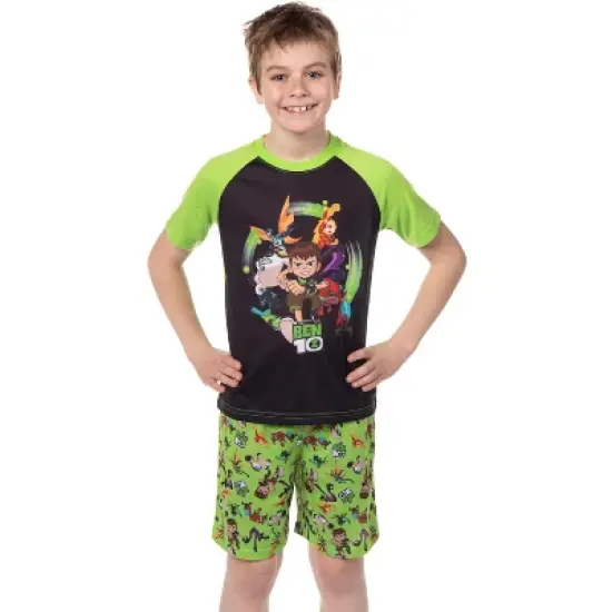 Ben 10 Boys' Cartoon Omnitrix Characters Aliens Sleep Pajama Set Shorts Multicolored image {2}