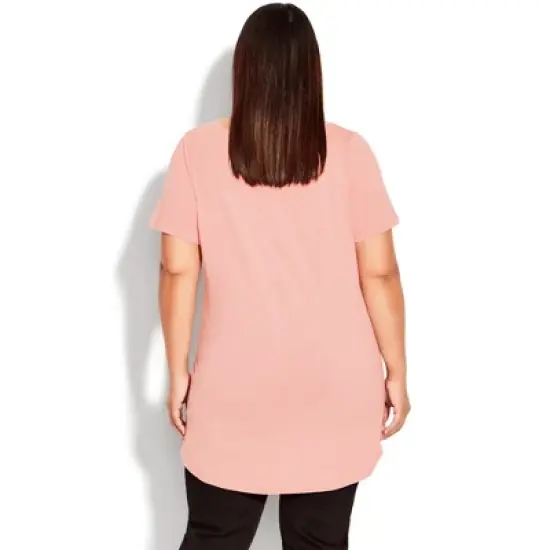 Women's Plus Size Swing Trim T-Shirt  - Rose | AVENUE image {1}