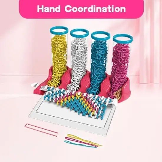 TopComfy Baby and Toddler Learning Toy DIY Ribbon Weaving Jewelry Kit for Creative Craft Play, Multicolored, 14.17"*10.62"*2.75" image {4}