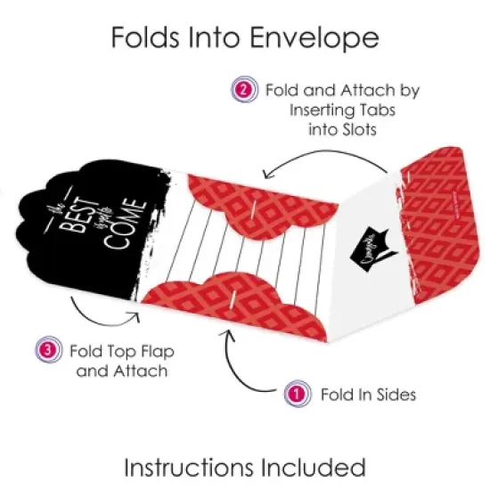 Big Dot of Happiness Red Grad - Best is Yet to Come - Fill-In Cards - Red Graduation Party Fold and Send Invitations - Set of 8 image {3}