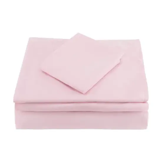 EVERYDAY KIDS 3 Piece Toddler Sheet Set - Soft Microfiber Toddler Bedding - Includes a Flat Sheet, a Fitted Sheet and a Pillowcase - Solid Pink image {2}