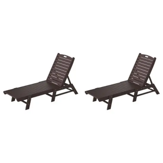 WestinTrends Poly Reclining Outdoor Patio Chaise Lounge Chair Adjustable (Set of 2) image {11}