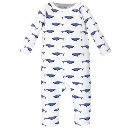 Touched by Nature Baby Organic Cotton Coveralls 3pk, Blue Whale image {2}
