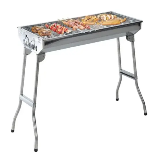 Outsunny 28" Stainless Steel Small Portable Folding Charcoal BBQ Grill Set image {3}