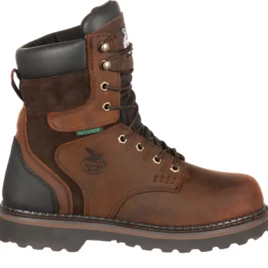 Men's Brown Georgia Boot Brookville Steel Toe Waterproof Work Boot Size 12 image {6}