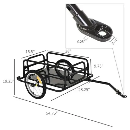 Bike Cargo Trailer, 110 lbs Load Capacity,  Bicycle Wagon Cart, Foldable Compact Storage with ordinary Hitch image {6}