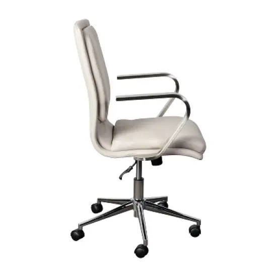 Merrick Lane Mid-Back Home Office Chair with Armrests, Height Adjustable Swivel Seat and Five Star Base image {9}
