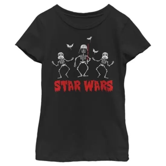 Girl's Star Wars Halloween Vader Skeletons T-Shirt image {3}