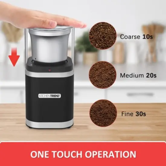 GreenEver Electric Coffee Bean Grinder with Removable Stainless Steel Bowl, 12-Cups Coffee Bean Capacity w/Cleaning Brush (Black) image {1}