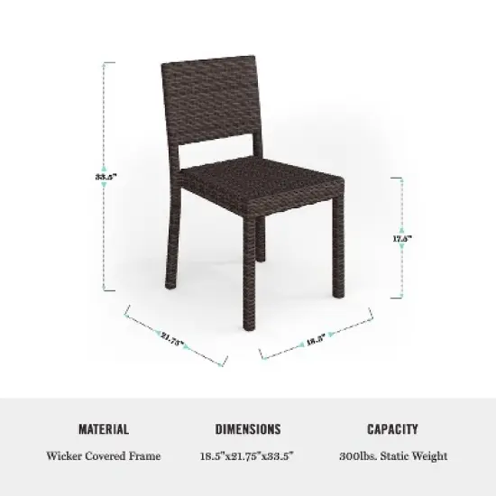 Martha Stewart Bedford 9-Piece Indoor-Outdoor Dining Set with 8 Stackable Dining Chairs and 71" Patio Table with Engineered Wood Top in Rattan Wicker image {8}