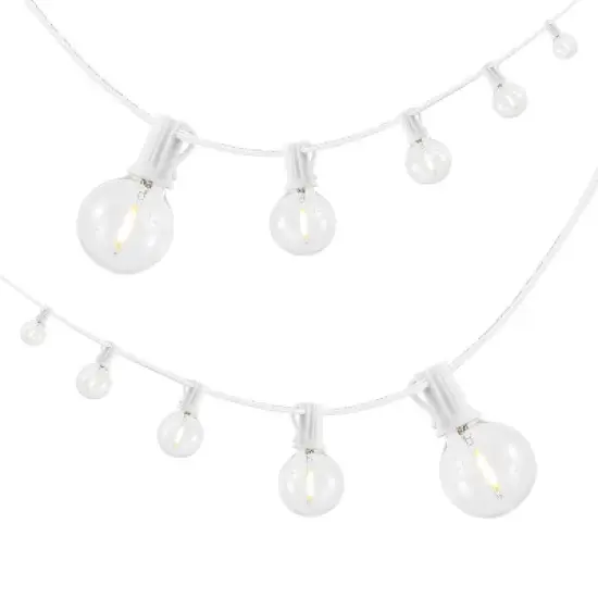 JONATHAN Y 25-Light Indoor/Outdoor 25 ft. Contemporary Rustic Incandescent G40 Bistro Globe Bulb String Lights image {7}