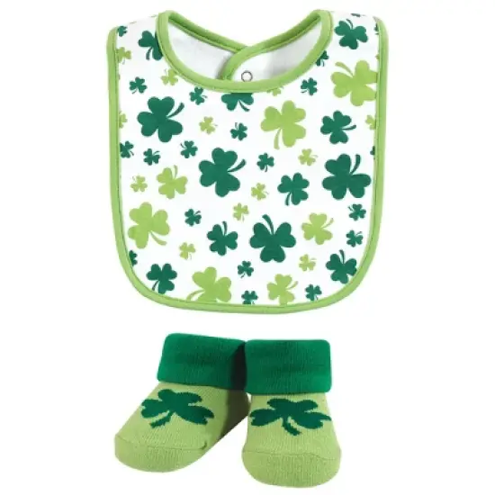 Hudson Baby Infant Boy Cotton Bib and Sock Set, Lucky Charm, 0-9 Months image {3}