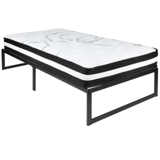 Emma and Oliver 14" Platform Bed Frame & 10" Mattress in a Box - No Box Spring Required image {12}