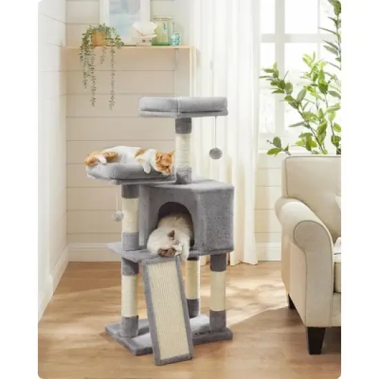 Feandrea 45.3&Prime; H Cat Tree Cat Tower, Multi-Level Cat Play House, Climbing Tree image {10}