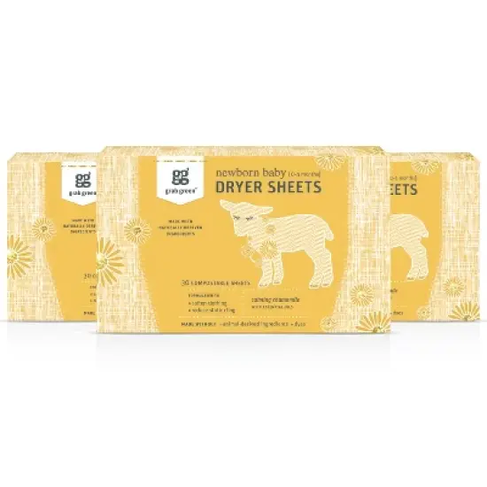 Grab Green Newborn Baby Dryer Sheets, Calming Chamomile Scent image {3}