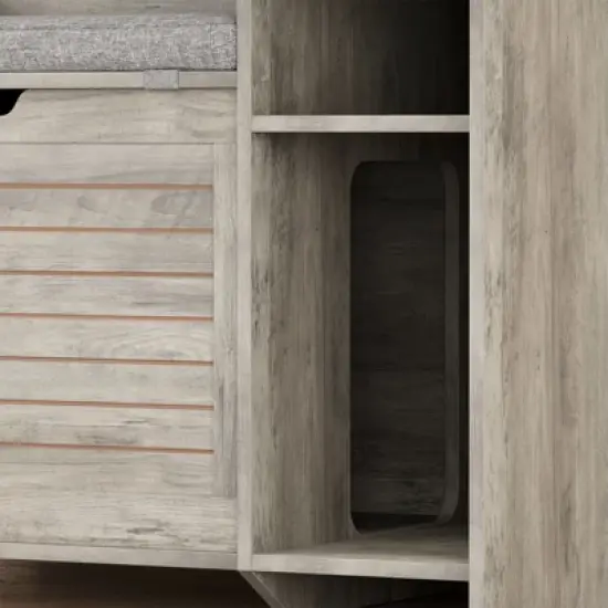 Cat Litter Box, Flip Top Litter Box Furniture with Litter Mat, Hidden Cat Box with Storage Space, Covered Cat Washroom Cat House for Cats image {7}