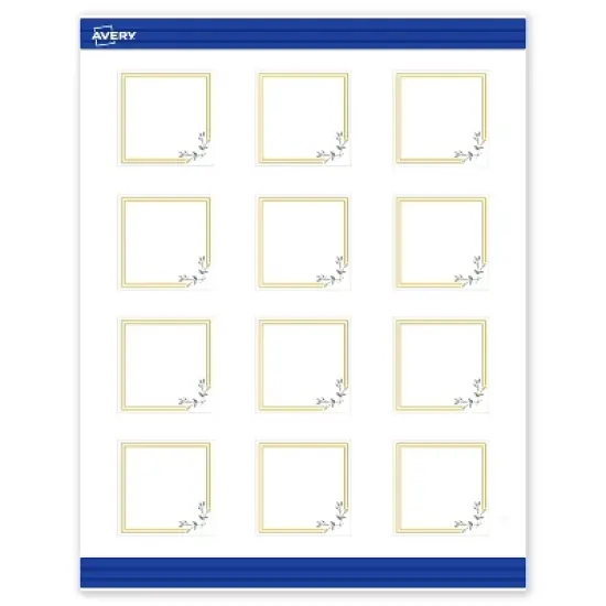 Avery Printable Square Cards, Gold Double Border with Florals, 2" x 2", Matte White Square Cards, Laser/Inkjet, 120ct, Great for Business Cards image {9}