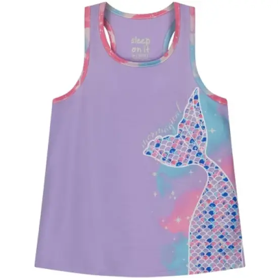 Sleep On It Girls Magical Mermaid 2-Piece Tank Pajama Shorts Sleep Set image {3}