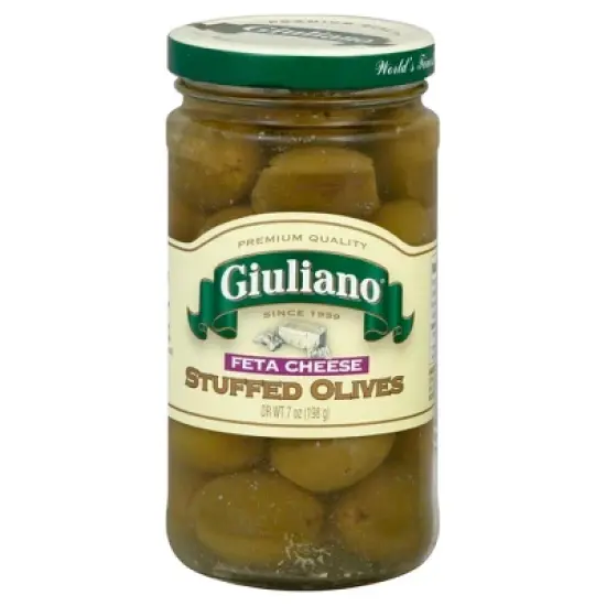 Giuliano Feta Cheese Stuffed Olives - Case of 6 - 7 oz. image {1}
