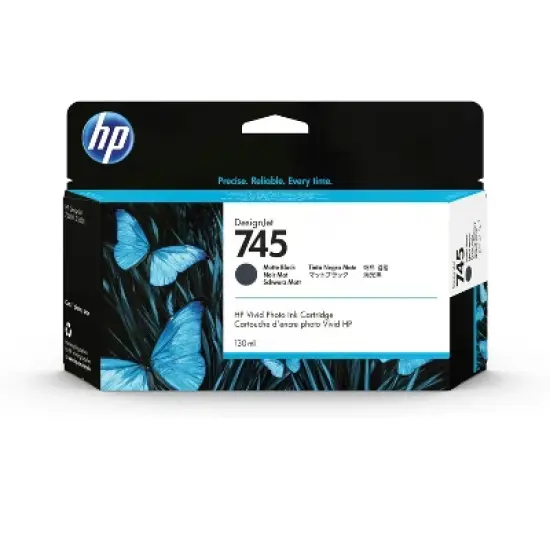HP 745 130-ml DesignJet Matte Black Ink Cartridge, F9J99A image {4}