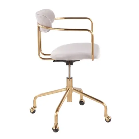 Demi Velvet/Metal Task Chair Gold/Silver - LumiSource image {1}