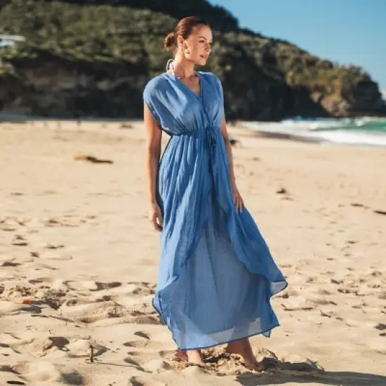 Women's Dreamy Drawstring Ruffled Cover-Up Dress - Cupshe image {2}