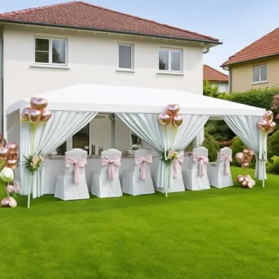 10x20 FT Heavy Duty Canopy Tent with 6 Removable Sidewalls, Thickened Legs, 420D Fabric, Roller Bag, 6 Sandbags, 18 Stakes image {6}