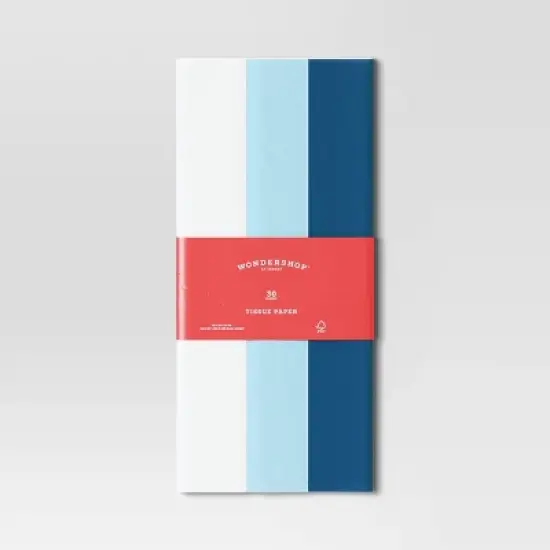 30ct Banded Christmas Gift Tissue Paper White/Blue/Navy - Wondershop&trade; image {2}