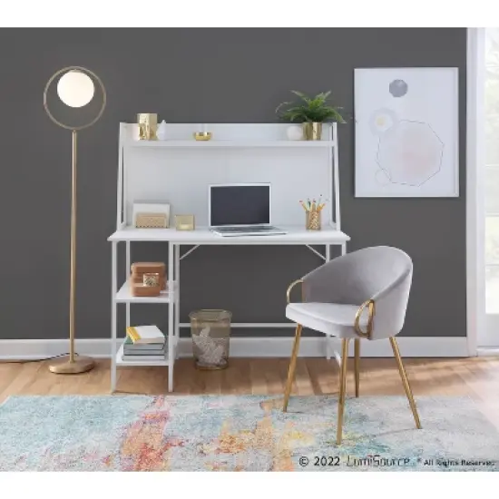 Claire Velvet/Steel Dining Chair Gold/Silver - LumiSource image {7}