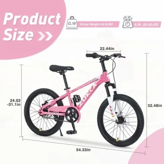 20 Inch Kids Road Hybrid Bike for 7-10 Years Old Toddlers Kids, Steel Commuter Bike, Single Speed Kids Beach Road City Bike image {1}