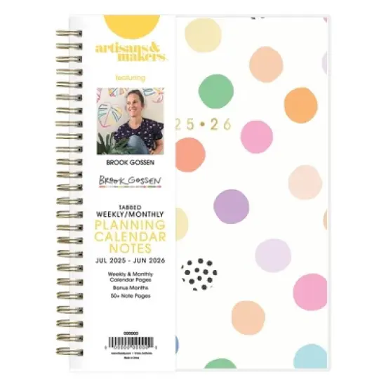 Blue Sky Brook Gossen Planner Notes Clear PET 5.875"x8.625" Weekly/Monthly Wirebound (12 Month) Rainbow Confetti Undated image {2}