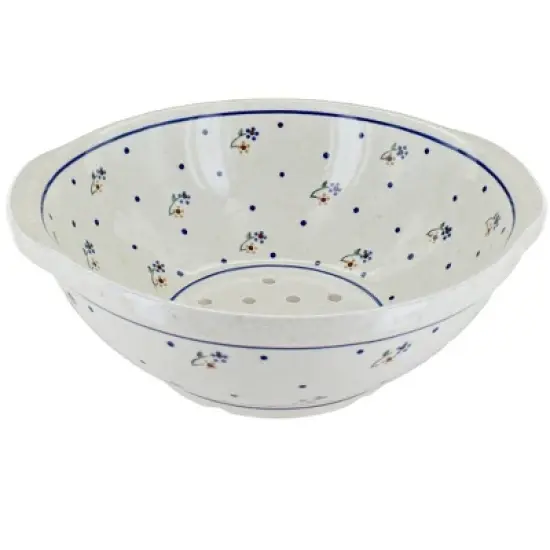 Blue Rose Polish Pottery 1183-Zaklady Colander image {1}