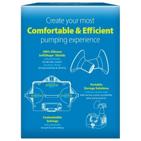 Dr. Brown's Customflow Double Electric Quiet Breast Pump with SoftShape Silicone Shields - 2ct image {5}