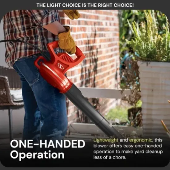 Sun Joe Electric Powered Leaf Blower, 6 Amp Motor & 155 MPH Air Speed, SBJ597E-RED image {2}