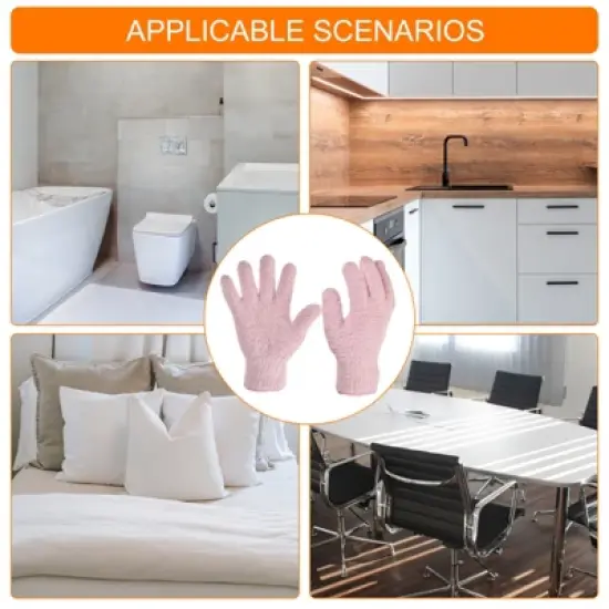 Unique Bargains Dusting Cleaning Gloves Microfiber Mittens for Plant Blinds Lamp Window Blue Dark Blue Gray Pink 4 Pairs 1 Set image {5}